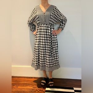 Jcrew black & white gingham dress